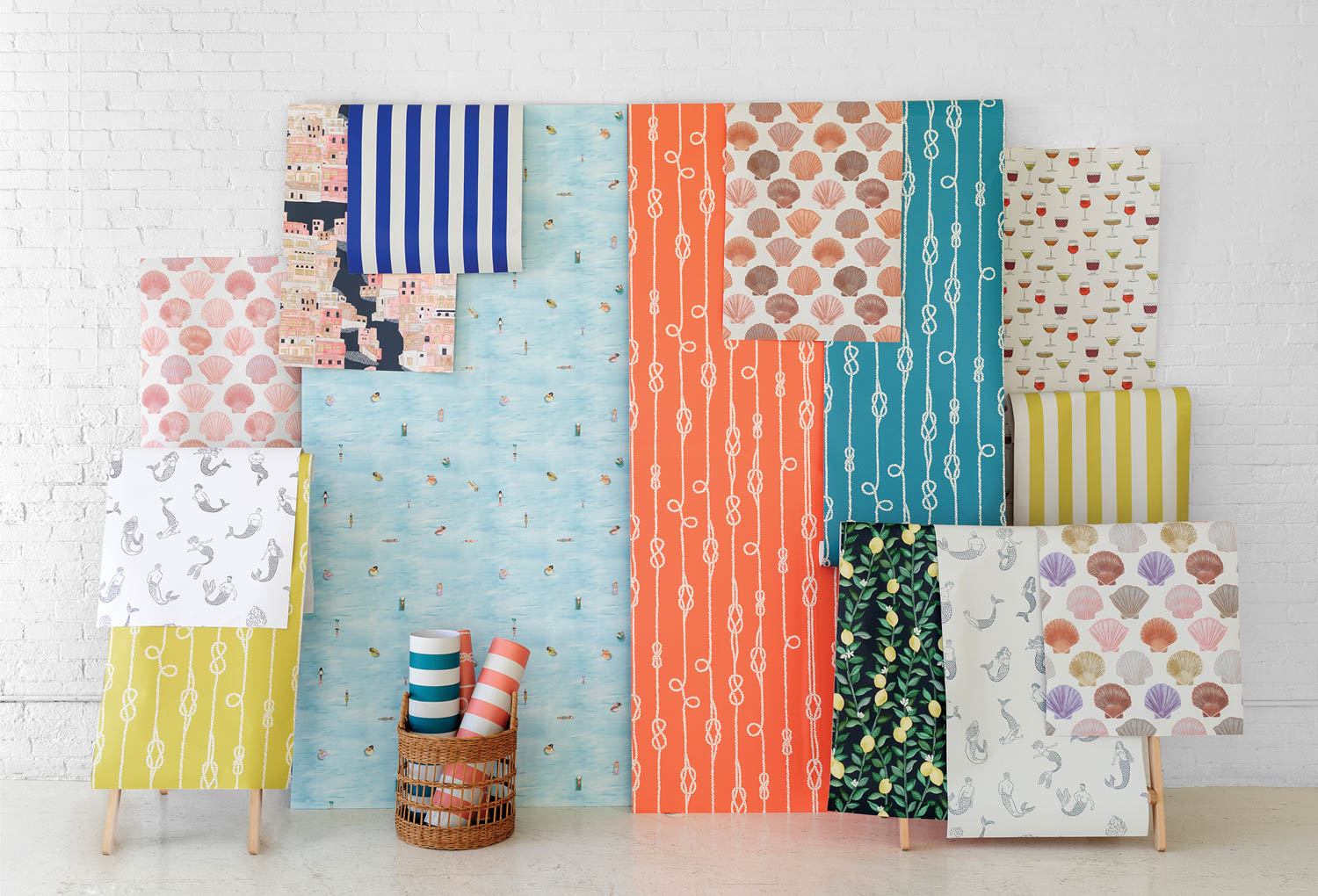 the bright and sunny Chasing Paper x Hyphen Co. wallpaper collection