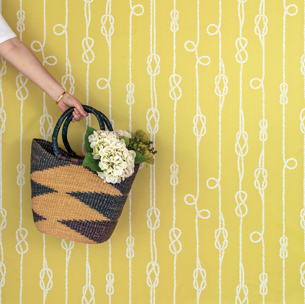 a yellow shade of the Chasing Paper x Hyphen Co. wallpaper collection