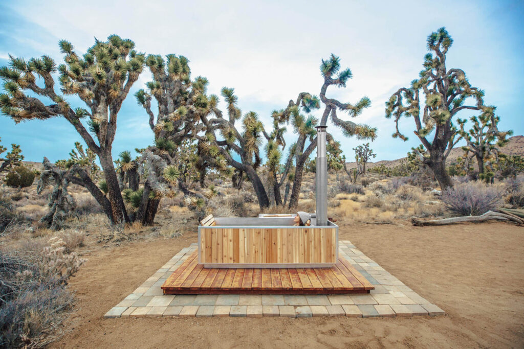a Goodland hot tub in a desert landscape