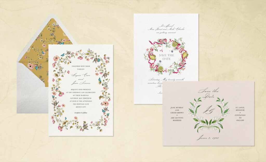 invitations by Paperless Post on a yellow background