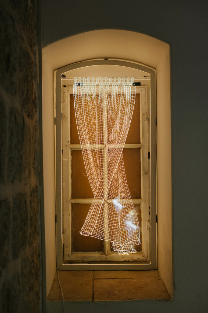 a curtain light sculpture for Jerusalem Design Week