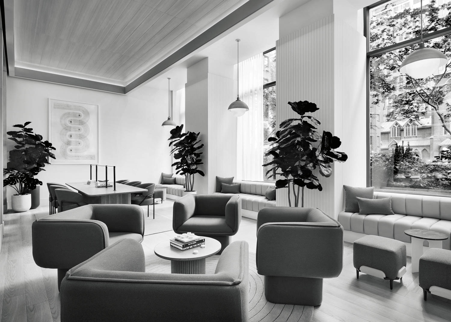 an apartment lobby in New York