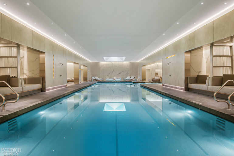 an indoor pool at the Waterline Club